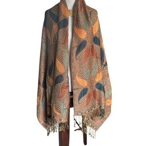 Colorful Paisley Shawl with Fringe